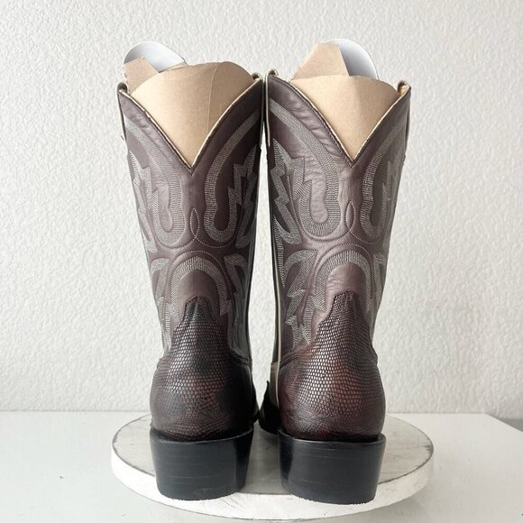 NEW Rod Patrick Womens Cowboy Boots 9.5EE Western Cowgirl Brown Ivory Contrast - Picture 3 of 11